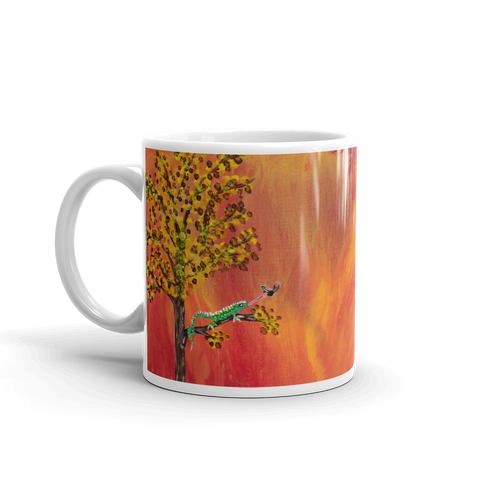 Vivid Lizard in the Sun Ceramic Mug