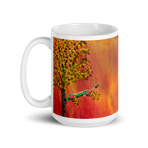 Vivid Lizard in the Sun Ceramic Mug